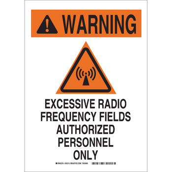 Imágen de Brady B-555 Aluminio Rectángulo Blanco Inglés Cartel de peligro de radiación 35319 (Imagen principal del producto)