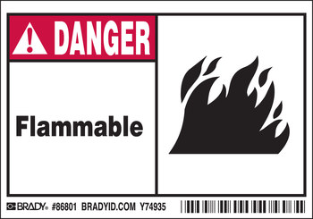 Imágen de Brady Negro/Rojo sobre blanco Etiqueta de peligro de incendio (Imagen principal del producto)