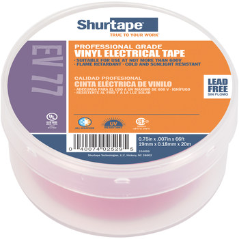 Shurtape Morada Cinta eléctrica - 3/4 pulg. Anchura x 66 pies Longitud - 7.0 mil Espesor - shurtape 104699