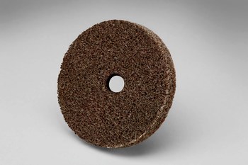 3M Scotch-Brite Unificado Óxido de aluminio Mediano Rueda de desbaste - Mediano grado - Accesorio Eje - Diámetro 3 pulg. - Agujero Central 1/4 pulg. - Grosor 1/2 pulg. - 14068