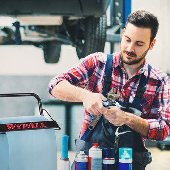 Kimberly-Clark WypAll X60 Limpiador 34965, Hydroknit, - 12.5 pulg. x 13.4 pulg. - Azul