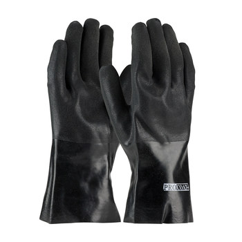 Imágen de PIP Procoat 58-8130DD Negro Universal PVC Apoyado Guantes resistentes a productos químicos (Imagen principal del producto)