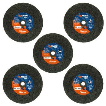 Weiler Tiger Zirc Rueda de enganche portátil 68343 - Tipo 1 (recto) - 6 pulg. - Alúmina-zirconia - 16 - Q