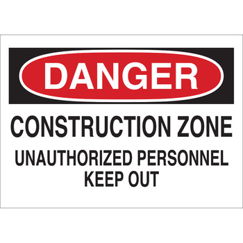 Imágen de Brady B-120 Poliéster reforzado con fibra de vidrio Rectángulo Blanco Inglés Cartel de construcción de carreteras 70255 (Imagen principal del producto)