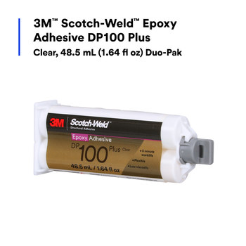 3M Scotch-Weld DP100 Plus Clear Two-Part Epoxy Adhesive - Base & Accelerator (B/A) - 48.5 ml Dual Cartridge - 08976