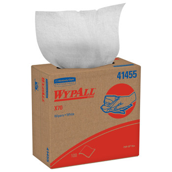 Kimberly-Clark WypAll X70 Limpiador 41455, Hydroknit, - 9.1 pulg. x 16.8 pulg. - Blanco
