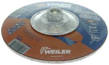 Weiler Tiger Zirc Disco esmerilador 58080 - 7 pulg. - Zirconio - 24 - T