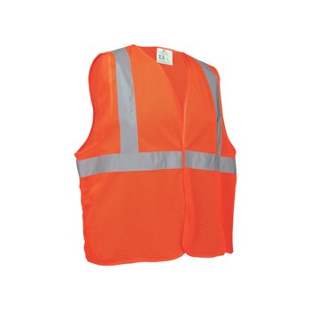 Global Glove FrogWear HV Chaleco de topógrafo de alta visibilidad GLO-006V-LG - tamaño Grande - Malla Poliéster - Naranja de alta visibilidad - ANSI clase 2, tipo R - glo-006v lg
