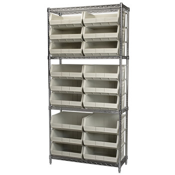 Imagen de Akro-mils AWS143630250 Akrobin 2000 lb Ajustable Piedra Cromo Acero Abierto Ajustable Sistema de estantería fijo (Imagen principal del producto)