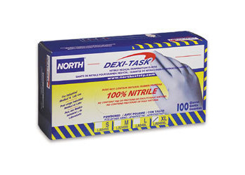 Imágen de North Dexi-Task LA049PF Azul Grande Nitrilo No compatible Guantes resistentes a productos químicos (Imagen principal del producto)