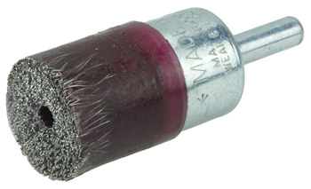 Weiler Polyflex Acero Cepillo de copa - Accesorio Vástago sin rosca - Diámetro 1 pulg. - Diámetro de la cerda 0.010 pulg. - Tipo de elastómero: borgoña estándar - 35350