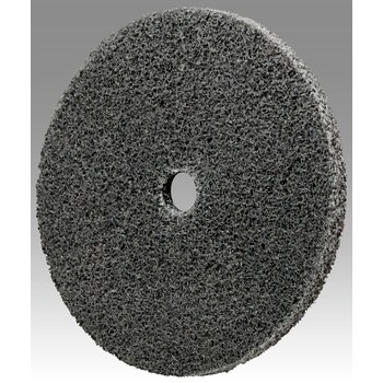 3M Scotch-Brite Unificado Carburo de silicio Mediano Rueda de desbaste - Fina grado - Accesorio Eje - Diámetro 3 pulg. - Agujero Central 1/4 pulg. - Grosor 1/4 pulg. - 14062