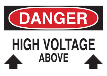 Imágen de Brady B-120 Poliéster reforzado con fibra de vidrio Rectángulo Blanco Inglés Cartel de seguridad eléctrica 69023 (Imagen principal del producto)
