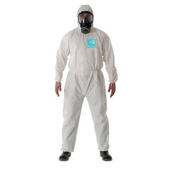 Ansell Microchem AlphaTec Overoles resistentes a productos químicos 68-2000 WH20-B-92-107-07 - tamaño 3XL - Polietileno - Blanco - 59842