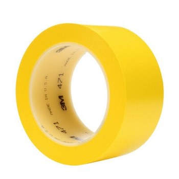 3M 471 Amarillo Cinta de marcado - 2 pulg. Anchura x 36 yd Longitud - 5.2 mil Espesor - Un solo lado Adhesiva - 04310