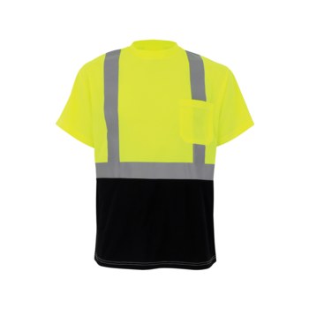 Global Glove FrogWear GLO-B007 Camisa de alta visibilidad GLO-007B-LG - Grande - poliéster Malla Birdseye - Amarillo/negro - ANSI clase 2 - glo-007b lg