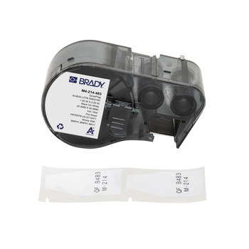Brady QuickFlag M4-214-483 Etiquetas troqueladas para impresora - 1 pulg. x 2 pulg. - Poliéster - Negro sobre blanco - B-483A