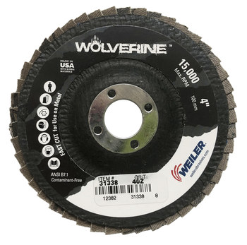 Weiler Wolverine Tipo 29 - Zirconia - 4 pulg. - 40 - Grueso - 31338