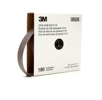 3M Rollo 05026 - 1 1/2 pulg. x 50 yd - Óxido de aluminio - 180 - Muy fino