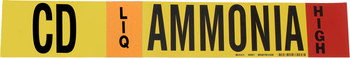 Imágen de Brady Negro/Naranja/Rojo/Blanco sobre amarillo Vinilo 90401 Marcador de tubería autoadhesivo (Imagen principal del producto)