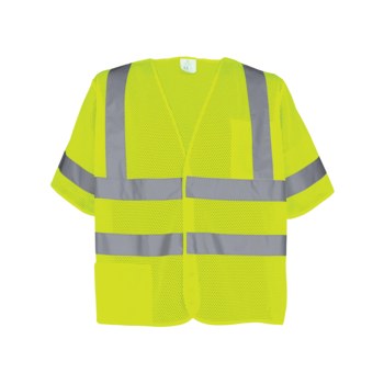 Global Glove FrogWear GLO-011BA Chaleco de alta visibilidad GLO-011BA-L - tamaño Grande - Poliéster - Amarillo/verde reflectante - ANSI clase 3 - 02197