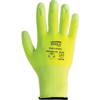 Global Glove Samurai PUG-118 Lima de alta vis. Grande HDPE Guante resistente a cortes - pug-118 lg