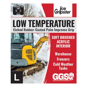 Global Glove Ice Gripster 300in Gris/Blanco Grande Acrílico Guantes para condiciones frías - 300in lg
