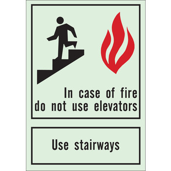 Imágen de Brady Bradyglo B-347 Poliéster/poliestireno Rectángulo Verde Inglés Cartel en caso de incendio 90780 (Imagen principal del producto)