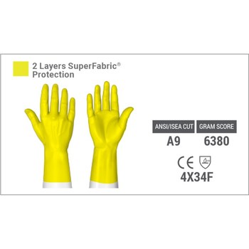 HexArmor Hercules 400R6E Gris 9 SuperFabric Corte y Cosido Guantes resistentes a cortes - 400r6e sz 9
