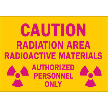 Imágen de Brady B-120 Poliéster reforzado con fibra de vidrio Rectángulo Amarillo Inglés Cartel de peligro de radiación 74850 (Imagen principal del producto)