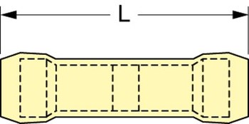 3M Scotchlok MNG10BCK Amarillo Unido Nailon Conector trasero embutido - Longitud 1.15 pulg. - Diámetro máximo exterior de aislante 0.25 pulg. - 15967