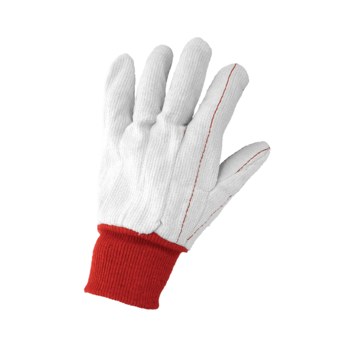 Global Glove C18PCR Blanco Grande Algodón/Poliéster Guantes de trabajo - Pulgar recto - c18pcr lg