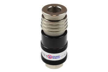 Imágen de Acoplador de escape de seguridad 2- en -1 584USE de Acero Cromado & Aluminio por 3/8 pulg. de Coilhose (Imagen principal del producto)