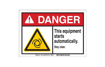 Imágen de Brady B-869 Plástico encapsulado Rectángulo Blanco Inglés Cartel de seguridad de maquinaria 145744 (Imagen principal del producto)