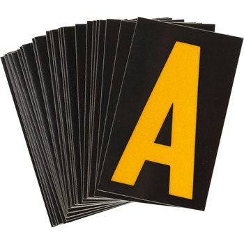 Imágen de Brady Bradylite Amarillo sobre negro Reflectante Exterior Carta 5000-A Etiqueta en forma de letra (Imagen principal del producto)