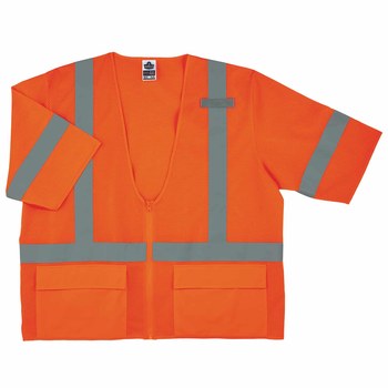 Ergodyne Glowear 8320Z Chaleco de alta visibilidad 22117 - tamaño 2EG/3EG - Poliéster - Naranja de alta visibilidad - ANSI clase 3