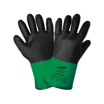 Global Glove Samurai Glove Aralene CR292 Negro/Verde Grande PVC/Nitrilo Guantes resistentes a productos químicos - Longitud 12 pulg. - cr292 lg