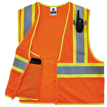 Ergodyne Glowear 8229Z Chaleco de alta visibilidad 21307 - tamaño 2EG/3EG - Poliéster - Naranja de alta visibilidad - ANSI clase 2