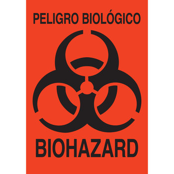 Brady B-585 Acrílico Rectángulo Etiquetas de peligro biológicobiológico Naranja - 7 pulg. Ancho x 10 pulg. Altura - Laminado - 31467LS-A