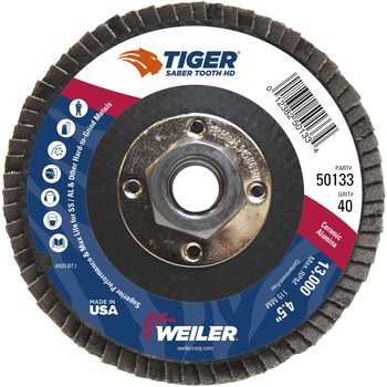 Weiler Tiger Ceramic Tipo 27 - Cerámico - 4 1/2 pulg. - 40 - Grueso - 50133