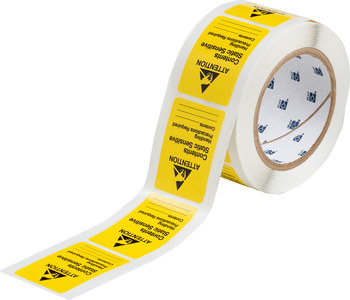 Imágen de Brady Negro sobre amarillo Rectángulo Escribible Papel SL-2 Etiqueta de advertencia estática (Imagen principal del producto)