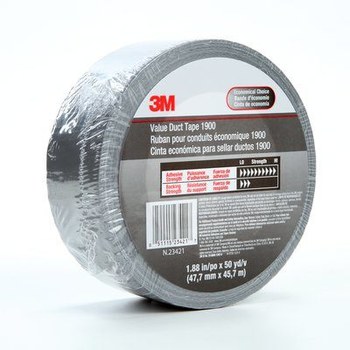 3M 1900 Plateado Cinta para ductos - 48 mm Anchura x 60 yd Longitud - 5.8 mil Espesor - 97841