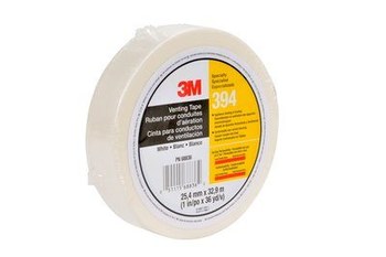 3M 394 Blanco Cinta de tela - 1 pulg. Anchura x 36 yd Longitud - 4 mil Espesor - Un solo lado Adhesiva - 68836