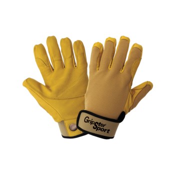 Global Glove Gripster Sport Amarillo/dorado Grande Spandex Piel de cabra Spandex Guantes de trabajo - sg5308 lg