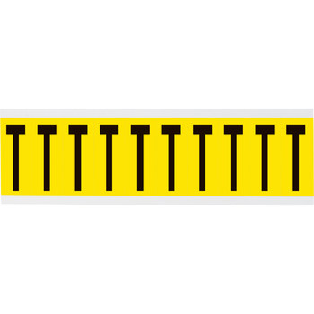 Imágen de Brady 34 Series Negro sobre amarillo Interior Paño de vinilo 34 Series Carta 3440-T Etiqueta en forma de letra (Imagen principal del producto)