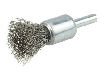 Weiler Acero inoxidable Cepillo de copa - Accesorio Vástago sin rosca - Diámetro 1/2 pulg. - Diámetro de la cerda 0.010 pulg. - Material de la copa: recubierto - 11011