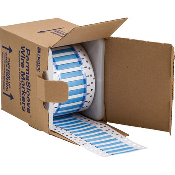 Imágen de Brady Permasleeve Azul Termocontraíble, Autoextinguible Transferencia térmica 3PS-187-2-BL-S-2 Manga para impresora de transferencia térmica troquelada (Imagen principal del producto)