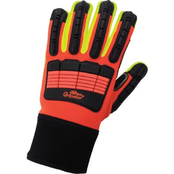 Global Glove Vise Gripster SG9954 Naranja de alta visibilidad Grande Algodón Guantes de trabajo - sg9954 lg
