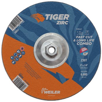Weiler Tiger Zirc Rueda combinada 58057 - 9 pulg. - Zirconio - 30 - T