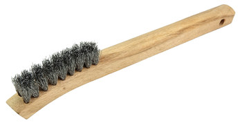 Weiler Aluminio Cepillo de alambre de mano - 1.45 pulg. ancho x 8.45 pulg longitud - Diámetro de la cerda 0.008 pulg. - 44251